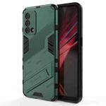 For OPPO K9 Punk Armor 2 in 1 PC + TPU Shockproof Case with Invisible Holder(Green)