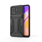 For OPPO F19 Pro War Chariot Series Armor All-inclusive Shockproof PC + TPU Protective Case with Invisible Holder(Black)