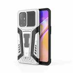 For OPPO F19 Pro+ 5G War Chariot Series Armor All-inclusive Shockproof PC + TPU Protective Case with Invisible Holder(White)