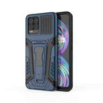 For OPPO Realme 8 War Chariot Series Armor All-inclusive Shockproof PC + TPU Protective Case with Invisible Holder(Blue)