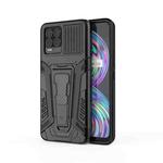 For OPPO Realme 8 War Chariot Series Armor All-inclusive Shockproof PC + TPU Protective Case with Invisible Holder(Black)
