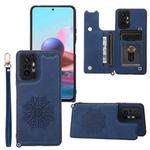 For Xiaomi Redmi Note 10 Pro Max Mandala Embossed PU + TPU Case with Holder & Card Slots & Photo Frame & Strap(Blue)