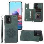 For Xiaomi Redmi Note 10 Pro Max Mandala Embossed PU + TPU Case with Holder & Card Slots & Photo Frame & Strap(Green)