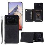 For Xiaomi Mi 11 Ultra Mandala Embossed PU + TPU Case with Holder & Card Slots & Photo Frame & Strap(Black)