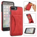 Ultra-thin Shockproof Protective Case with Holder & Metal Magnetic Function For iPhone 8 Plus / 7 Plus(Red)