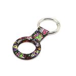 Wet Sticking Pattern Anti-scratch Silicone Shockproof Protective Cover Case with Keychain Ring Loop For AirTag(Skulls)