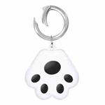 Cute Cat Paw Silicone Shockproof Protective Cover Soft Case with Keychain Ring Loop For AirTag(Black)