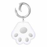 Cute Cat Paw Silicone Shockproof Protective Cover Soft Case with Keychain Ring Loop For AirTag(Grey)