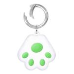 Cute Cat Paw Silicone Shockproof Protective Cover Soft Case with Keychain Ring Loop For AirTag(Green)