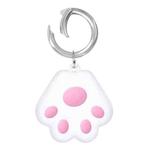 Cute Cat Paw Silicone Shockproof Protective Cover Soft Case with Keychain Ring Loop For AirTag(Pink)