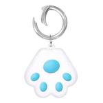 Cute Cat Paw Silicone Shockproof Protective Cover Soft Case with Keychain Ring Loop For AirTag(Sky Blue)