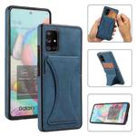 For Samsung Galaxy A51 5G Ultra-thin Shockproof Protective Case with Holder & Metal Magnetic Function(Blue)