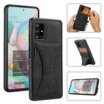 For Samsung Galaxy A71 5G Ultra-thin Shockproof Protective Case with Holder & Metal Magnetic Function(Black)