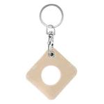 Square PU Leather Case Shockproof Anti-scratch Protective Cover with Keychain Ring Loop For AirTag(Gold)