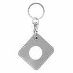 Square PU Leather Case Shockproof Anti-scratch Protective Cover with Keychain Ring Loop For AirTag(Light Grey)
