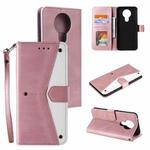 For Nokia 3 Stitching Calf Texture Horizontal Flip Leather Case with Holder & Card Slots & Wallet(Rose Gold)