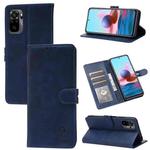 For Xiaomi Redmi Note 10 5G Embossed Happy Cat Pattern Horizontal Flip Leather Case with Holder & Card Slots & Wallet(Blue)