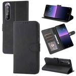 For Sony Xperia 1 III Embossed Happy Cat Pattern Horizontal Flip Leather Case with Holder & Card Slots & Wallet(Black)