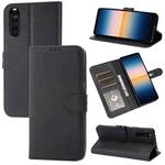 For Sony Xperia 10 III Embossed Happy Cat Pattern Horizontal Flip Leather Case with Holder & Card Slots & Wallet(Black)