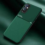 For OnePlus 9 Classic Tilt Strip Grain Magnetic Shockproof PC + TPU Case(Green)