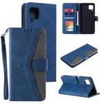 For Samsung Galaxy A12 Stitching Calf Texture Horizontal Flip Leather Case with Holder & Card Slots & Wallet(Blue)