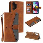 For Samsung Galaxy A32 4G Stitching Calf Texture Horizontal Flip Leather Case with Holder & Card Slots & Wallet(Brown)