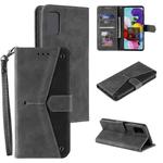 For Samsung Galaxy A72 Stitching Calf Texture Horizontal Flip Leather Case with Holder & Card Slots & Wallet(Grey)