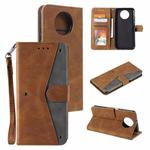 For Xiaomi Redmi Note 9T Stitching Calf Texture Horizontal Flip Leather Case with Holder & Card Slots & Wallet(Brown)