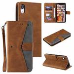 For Xiaomi Redmi 9A Stitching Calf Texture Horizontal Flip Leather Case with Holder & Card Slots & Wallet(Brown)