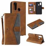 For Xiaomi Redmi 9C Stitching Calf Texture Horizontal Flip Leather Case with Holder & Card Slots & Wallet(Brown)