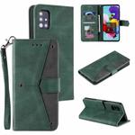 For Xiaomi Mi 10 Lite 5G Stitching Calf Texture Horizontal Flip Leather Case with Holder & Card Slots & Wallet(Green)