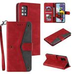 For Xiaomi Mi 10 Lite 5G Stitching Calf Texture Horizontal Flip Leather Case with Holder & Card Slots & Wallet(Red)