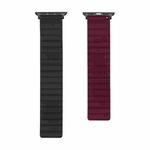 Silicone Magnetic Watch Band For Apple Watch Series 7 41mm / 6 & SE & 5 & 4 40mm / 3 & 2 & 1 38mm(Black+Wine Red)
