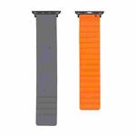 Silicone Magnetic Watch Band For Apple Watch Series 7 41mm / 6 & SE & 5 & 4 40mm / 3 & 2 & 1 38mm(Grey+Orange)