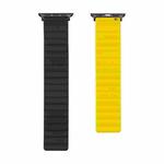 Silicone Magnetic Watch Band For Apple Watch Ultra 49mm / Series 8&7 45mm / SE 2&6&SE&5&4 44mm / 3&2&1 42mm(Black+Yellow)