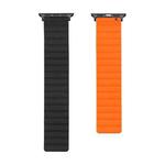 Silicone Magnetic Watch Band For Apple Watch Ultra 49mm / Series 8&7 45mm / SE 2&6&SE&5&4 44mm / 3&2&1 42mm(Black+Orange)