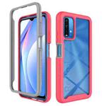 For Xiaomi Poco M3 / Redmi 9T Starry Sky Solid Color Series Shockproof PC + TPU Protective Case(Rose Red)