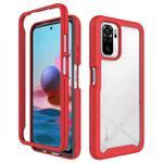 For Xiaomi Redmi Note 10 Starry Sky Solid Color Series Shockproof PC + TPU Protective Case(Red)
