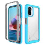 For Xiaomi Redmi Note 10 Starry Sky Solid Color Series Shockproof PC + TPU Protective Case(Baby Blue)