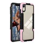 For iPhone XR TPU + PC + Acrylic 3 in 1 Shockproof Protective Case(Pink)