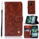 For Nokia 7.2 Retro Copper Button Crazy Horse Horizontal Flip PU Leather Case with Holder & Card Slots & Wallet & Lanyard(Brown)