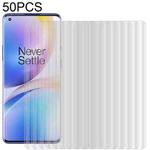 For OnePlus 8 Pro 50 PCS 3D Curved Silk-screen PET Full Coverage Protective Film(Transparent)