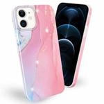 Frosted Watercolor Marble TPU Protective Case For iPhone 12 Pro Max(Pink)