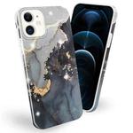 Frosted Watercolor Marble TPU Protective Case For iPhone 12 Pro Max(Black)