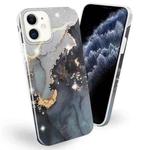 Frosted Watercolor Marble TPU Protective Case For iPhone 11 Pro(Black)