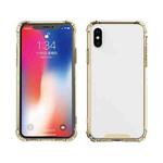 Shockproof TPU Frame + Acrylic Back Panel Protective Case For iPhone X / XS(Gold)