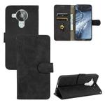For Nokia 7.3 Solid Color Skin Feel Magnetic Buckle Horizontal Flip Calf Texture PU Leather Case with Holder & Card Slots & Wallet(Black)