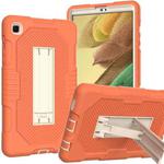 For Samsung Galaxy Tab A7 Lite T220 / T225 (2021) Contrast Color Robot Shockproof Silicone + PC Protective Case with Holder(Coral Orange)