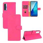 For TCL 20S Solid Color Skin Feel Magnetic Buckle Horizontal Flip Calf Texture PU Leather Case with Holder & Card Slots & Wallet(Rose Red)