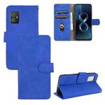 For Asus Zenfone 8 / ZS590KS (8 Mini) Solid Color Skin Feel Magnetic Buckle Horizontal Flip Calf Texture PU Leather Case with Holder & Card Slots & Wallet(Blue)